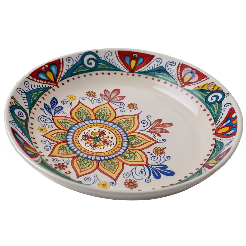 Piatto con decorazione fatta a mano